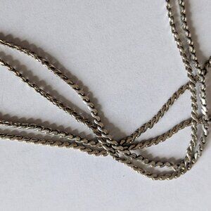 Vintage 28" Sterling Silver Twisted Rope Chain Necklace - 925 Sterling Silver